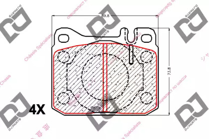 Комплект тормозных колодок DJ PARTS BP1869